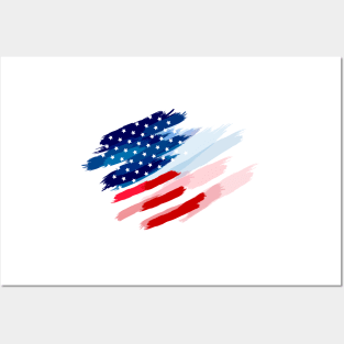 USA Grunge Paint American Flag Posters and Art